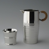 Pewter Decanter and Sake Cup Set: Rippling Wave Pattern