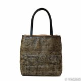 Rattan Bags / Cobblestone Weave Tote - Brown