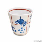 Porcelain Cups and Teapots / Modern Kutani Porcelain Cup: Playful Kit Pattern