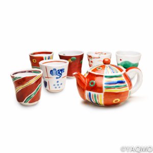 Photo1: Porcelain Cups and Teapots / Modern Kutani Porcelain Teapot and Cup Set