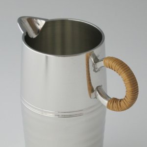 Photo2: Pewter Decanter and Sake Cup Set: Rippling Wave Pattern