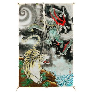 Photo: Japanese Edo Kites Graphics /  Dragon and Tiger