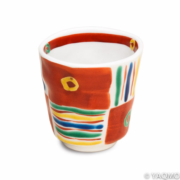 Photo1: Porcelain Cups and Teapots / Modern Kutani Porcelain Cup: Kutani Four Color Pattern