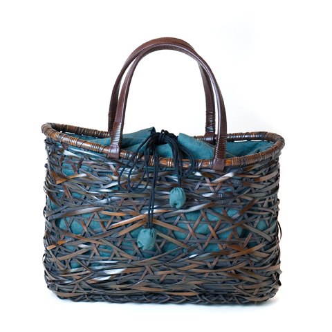 Photo1: Bamboo Bags / Random Weave Bag: "Waves"