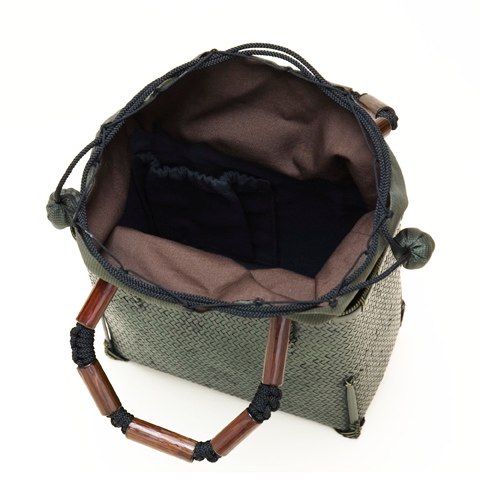 Photo3: Bamboo Bags / Wickerwork Weave Bag (small)