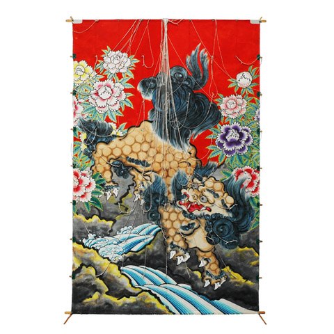 Photo1: Japanese Edo Kites Graphics  /  Leaping Lion