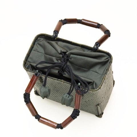 Photo2: Bamboo Bags / Wickerwork Weave Bag (small)