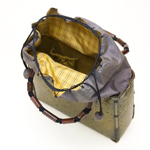 Photo3: Bamboo Bags / Wickerwork Weave Bag (medium)