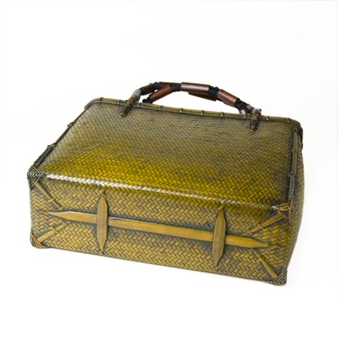 Photo4: Bamboo Bags / Wickerwork Weave Bag (medium)