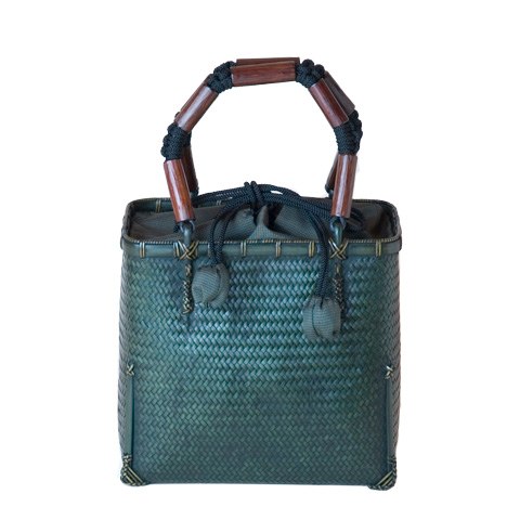 Photo1: Bamboo Bags / Wickerwork Weave Bag (small)